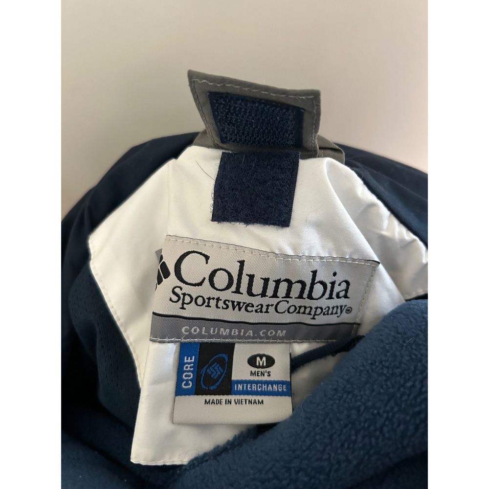 Columbia Vertex Interchange 2-in-1 Jacket Mens Medium Blue Gray Hooded Fleece - Picture 4 of 7